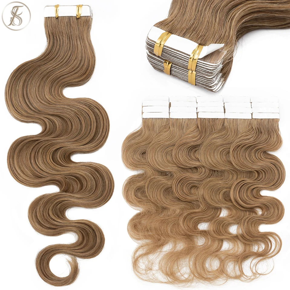 Invisible Tape In Extensions Real Hair - TESS 인모 연장 웨이브 테이프, 내추럴