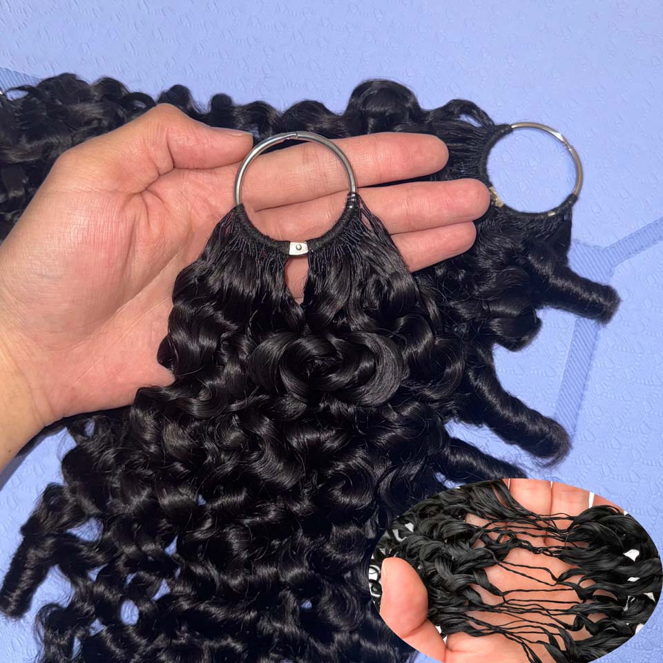 Invisible Tape In Extensions Real Hair - 12A 버마산 곱슬깃털 크로셰 인모 연장