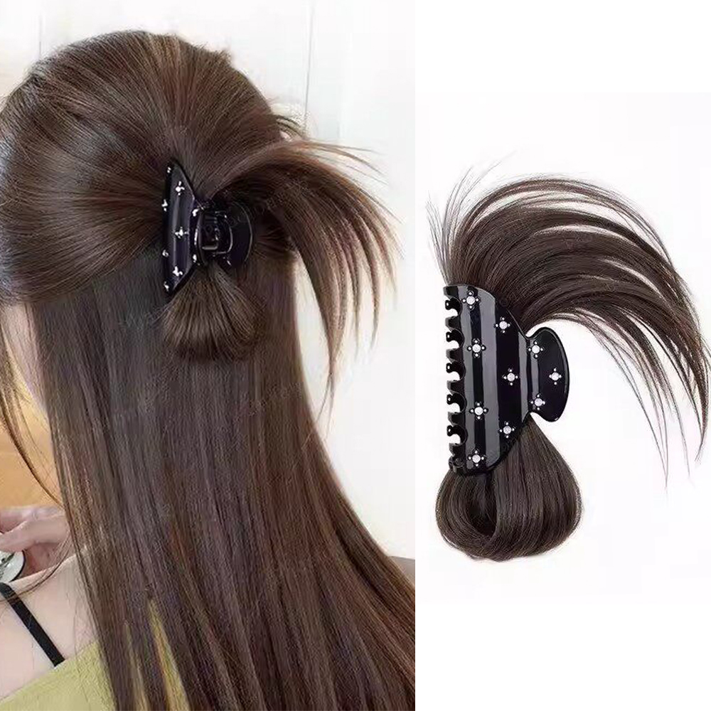 Claw Clip Messy Bun Hair Piece - 푹신한 메시 번 클로 클립 합성