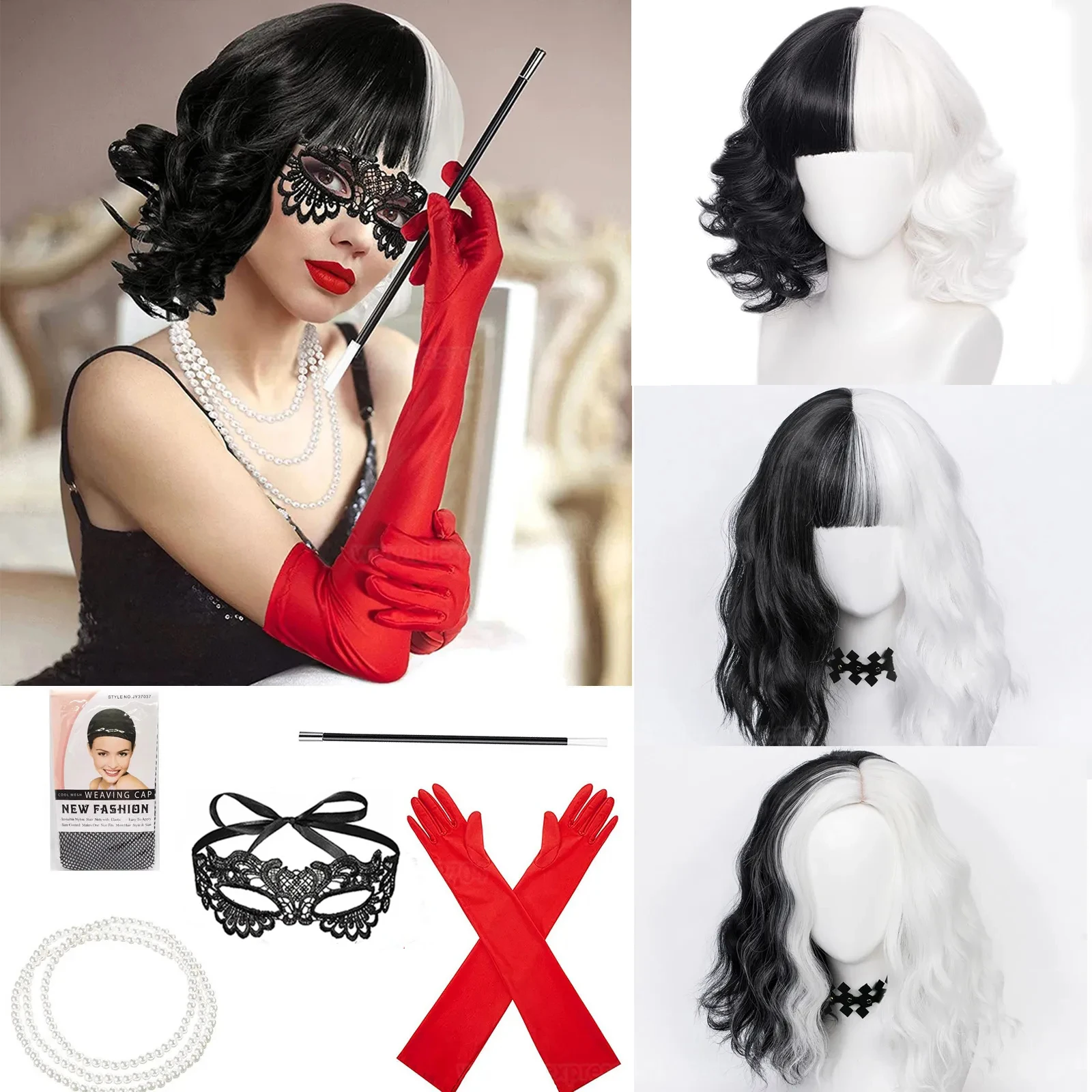 Synthetic Braided Wigs For Black Women - 컨벤션 애니메이션 크루엘라 드 빌 코스프레
