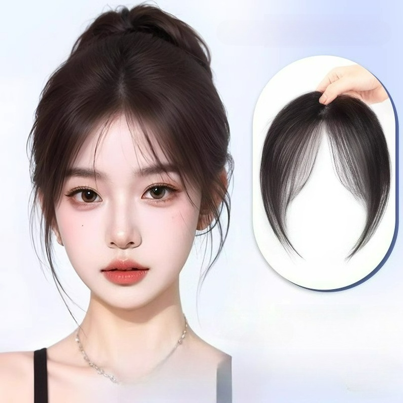 Seamless Clip In Hair Extensions Human Hair - 초경량 인모 앞머리 클립형 헤어 익스텐션
