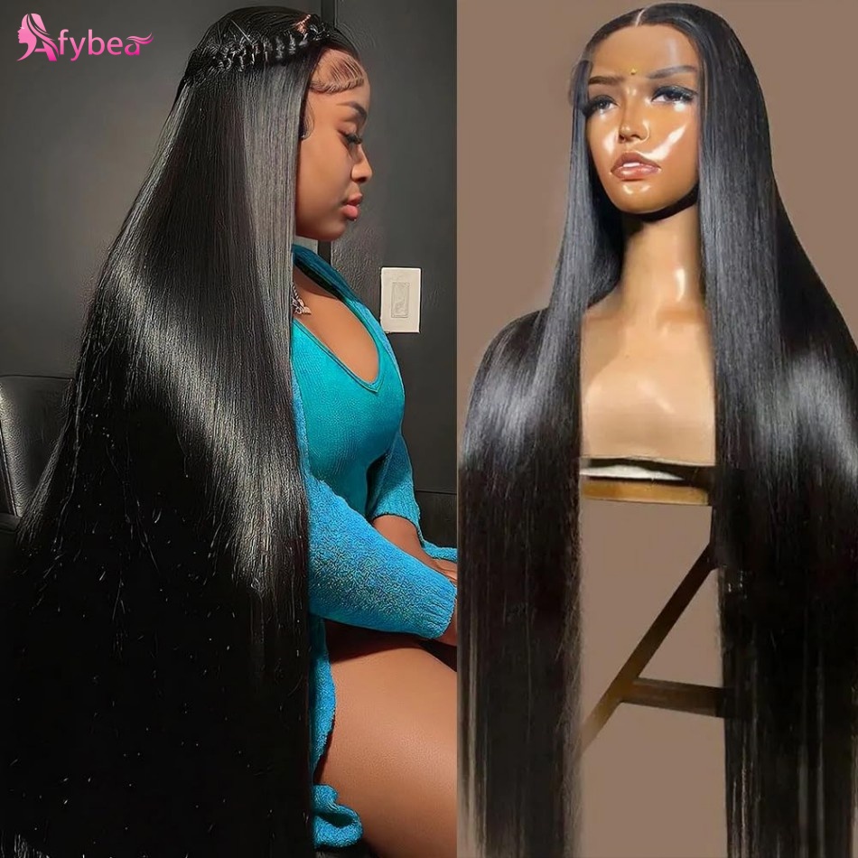 Hd Lace Frontal Wig Human Hair Pre Plucked - 40인치 생머리 인모 가발 220 밀도