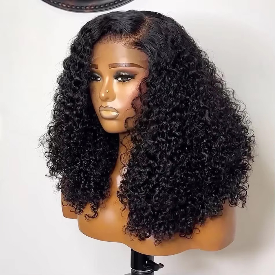 Glueless Wear And Go Human Hair Wig - 230% 숏 컬리 밥 13x4 레이스