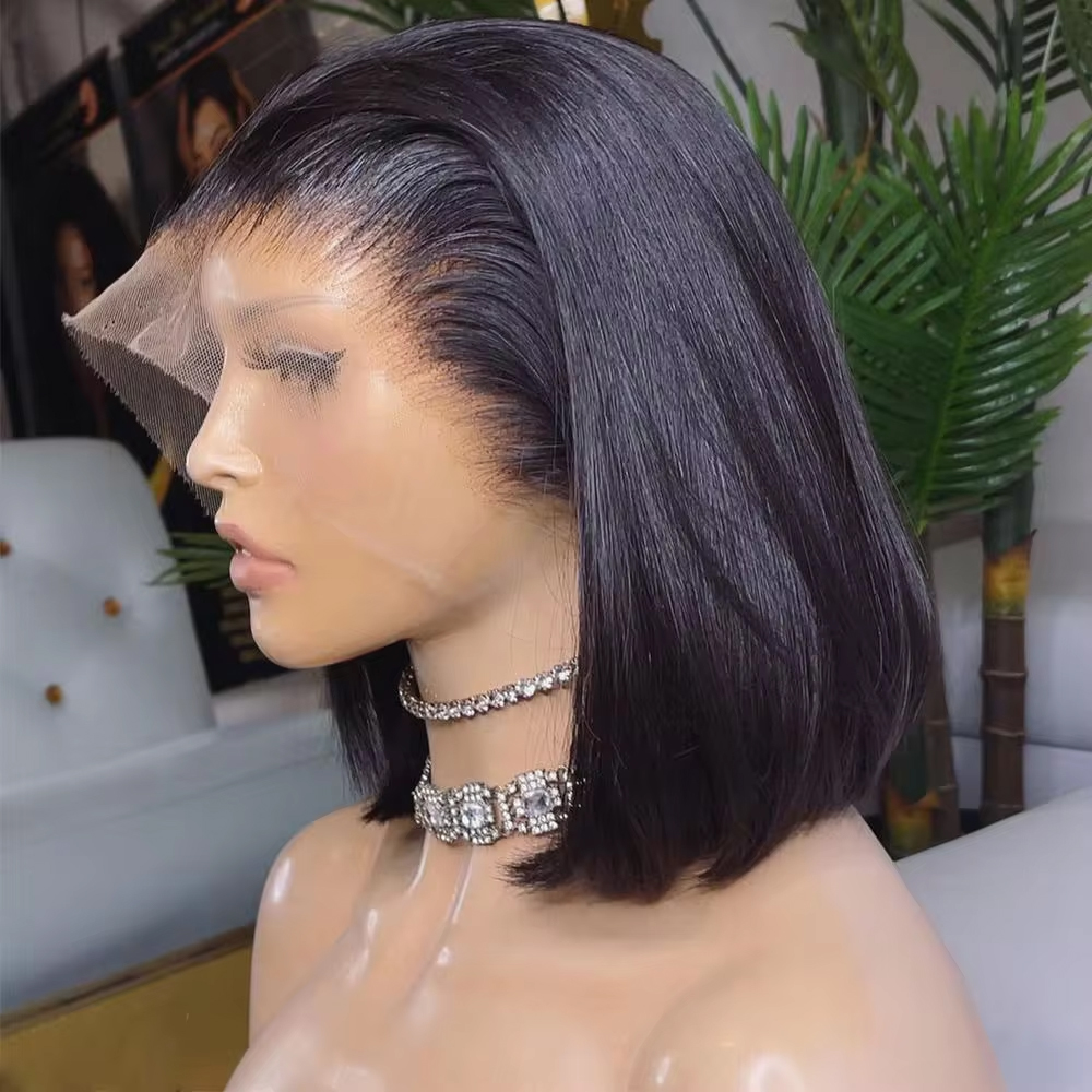 Pre Parted 13X4 Lace Front Bob Wig - 250 밀도의 스트레이트 스타일, 13x4 레이스