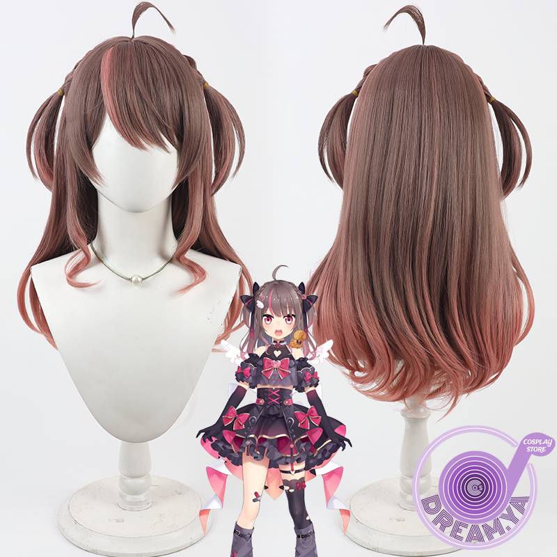 Synthetic Wigs - Natsuiro Matsuri 코스프레 가발 Vtuber 브라운