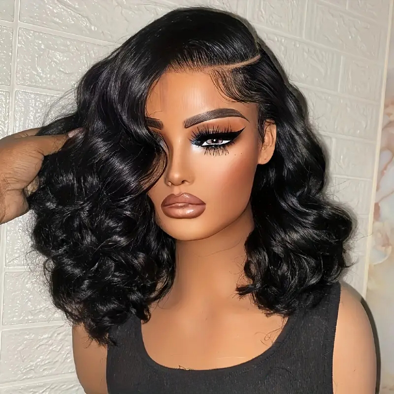 250% 밀도의 인모 바디 웨이브 숏 보브 글루리스 가 - Glueless Wear And Go Human Hair Wig 리뷰 및 가격