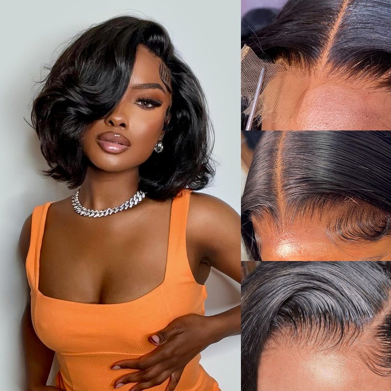 250% 밀도의 인모 바디 웨이브 숏 보브 글루리스 가 - Glueless Wear And Go Human Hair Wig 리뷰 및 가격