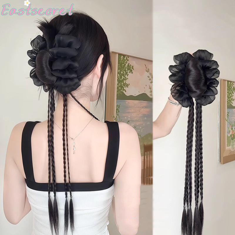 검은색 리본 반묶음 헤어 클립, 깃털 장식, 헤어 익스 - Claw Clip Messy Bun Hair Piece 리뷰 및 가격