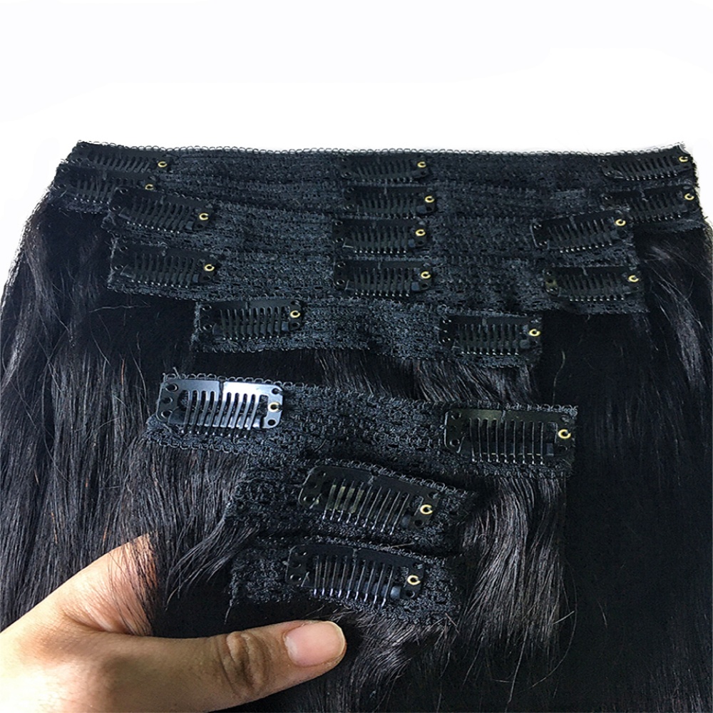 천연 스트레이트 클립 인 휴먼 헤어 익스텐션 브라질리언 - Seamless Clip In Hair Extensions Human Hair 리뷰 및 가격