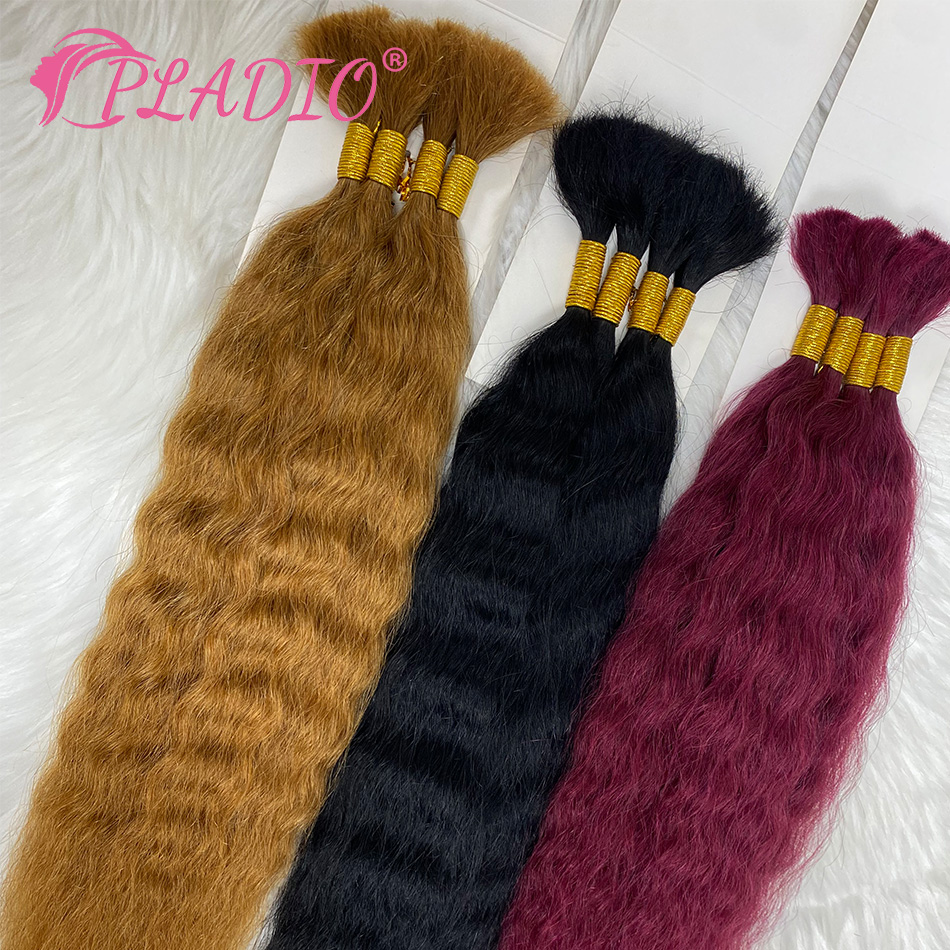 100G 웨트 앤 웨이비 벌크 헤어 익스텐션, 브레이딩 - Water Wave Bulk Human Hair For Braiding 리뷰 및 가격