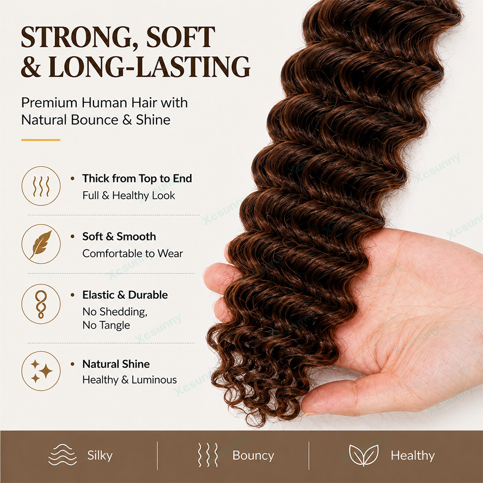 색깔 # 4/30 보헤미안 브레이드 인모 헤어 익스텐션 - Water Wave Bulk Human Hair For Braiding 리뷰 및 가격