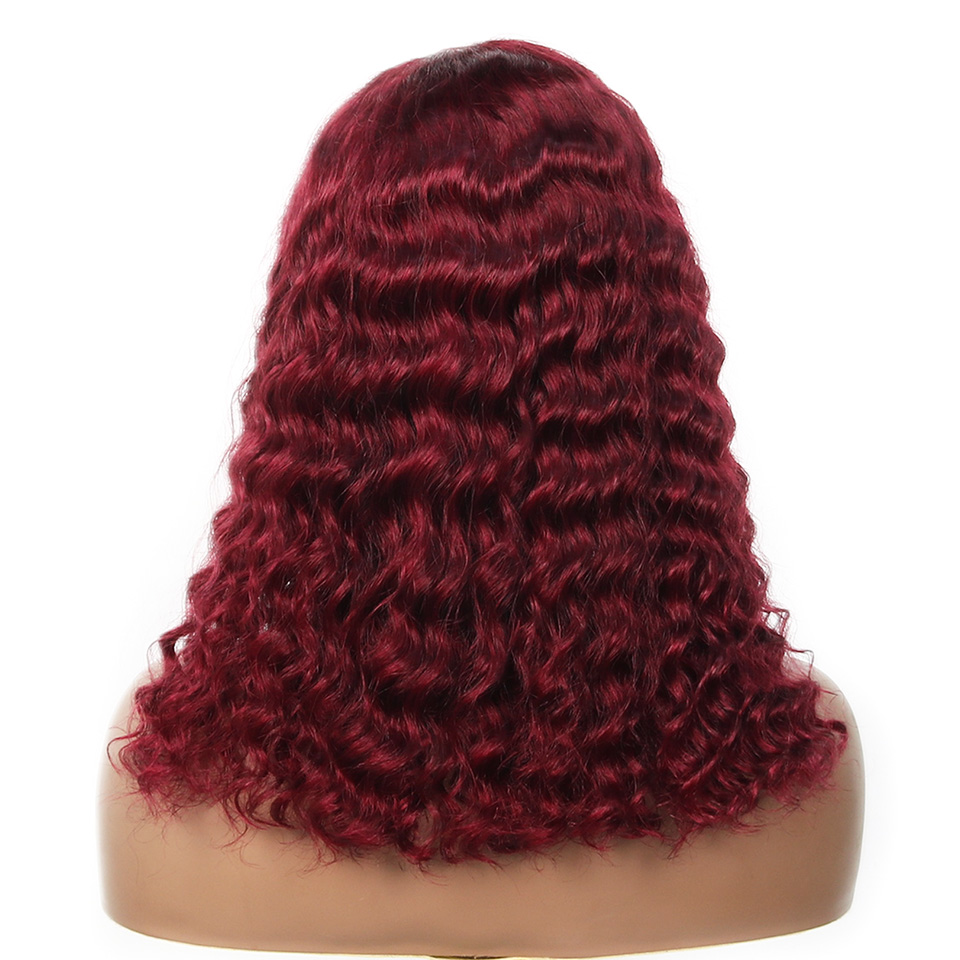 99j 버건디 딥 밥 가발 인모 숏 컬리 웨이브 180 - Glueless Wear And Go Human Hair Wig 리뷰 및 가격