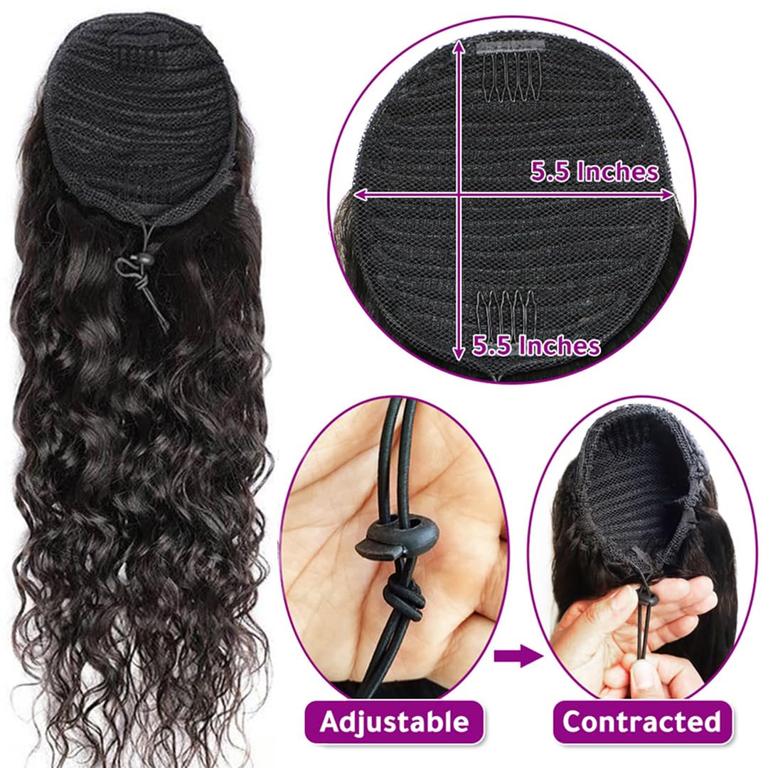 물결 웨이브 포니테일 인모 헤어 익스텐션 랩 어라운드  - Seamless Clip In Hair Extensions Human Hair 리뷰 및 가격
