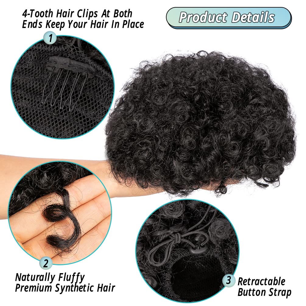 6 인치 아프로 퍼프 Drawstring 포니 테일 합 - Drawstring Afro Curly Puff Ponytail 리뷰 및 가격