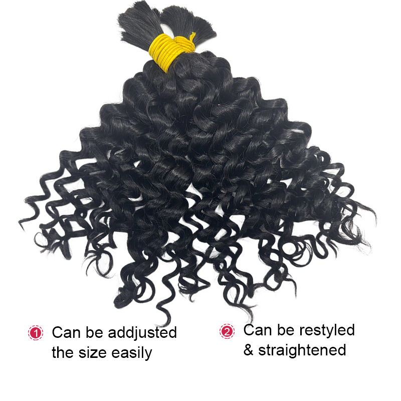 물결 웨이브 벌크 인모 브레이딩용 곱슬머리 노 웨프트  - Water Wave Bulk Human Hair For Braiding 리뷰 및 가격