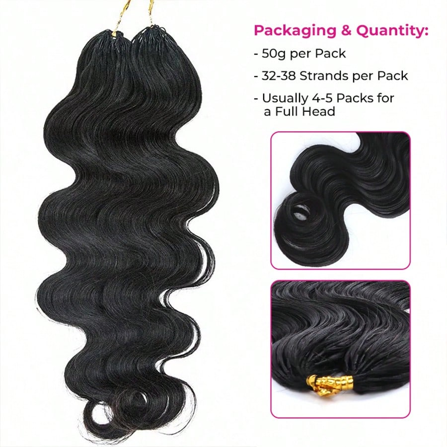 스마일걸 바디 웨이브 페더 크로셰 인모 연장용 합성 섬 - Hair Bundles 리뷰 및 가격