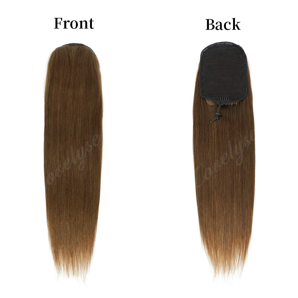 14-18인치 짧은 드로스트링 포니테일 100% 인모  - Seamless Clip In Hair Extensions Human Hair 리뷰 및 가격