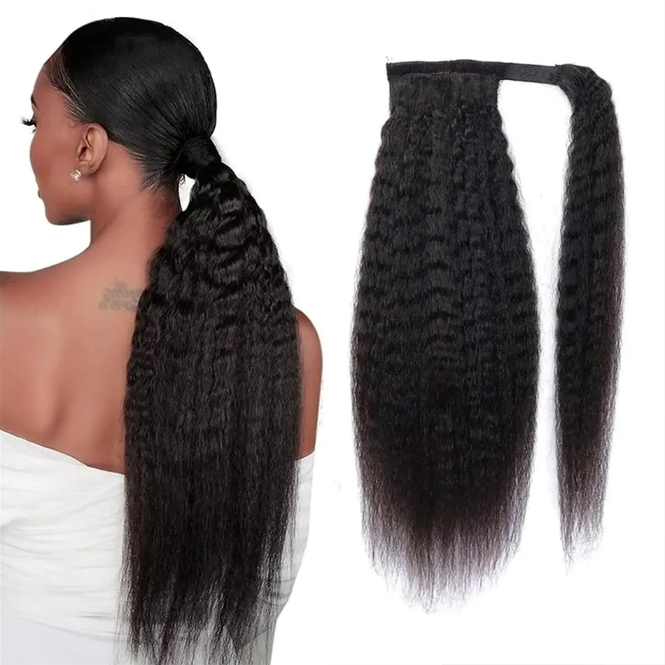 100g 킨키 스트레이트 인간의 머리카락 랩 어라운드  - Seamless Clip In Hair Extensions Human Hair 리뷰 및 가격