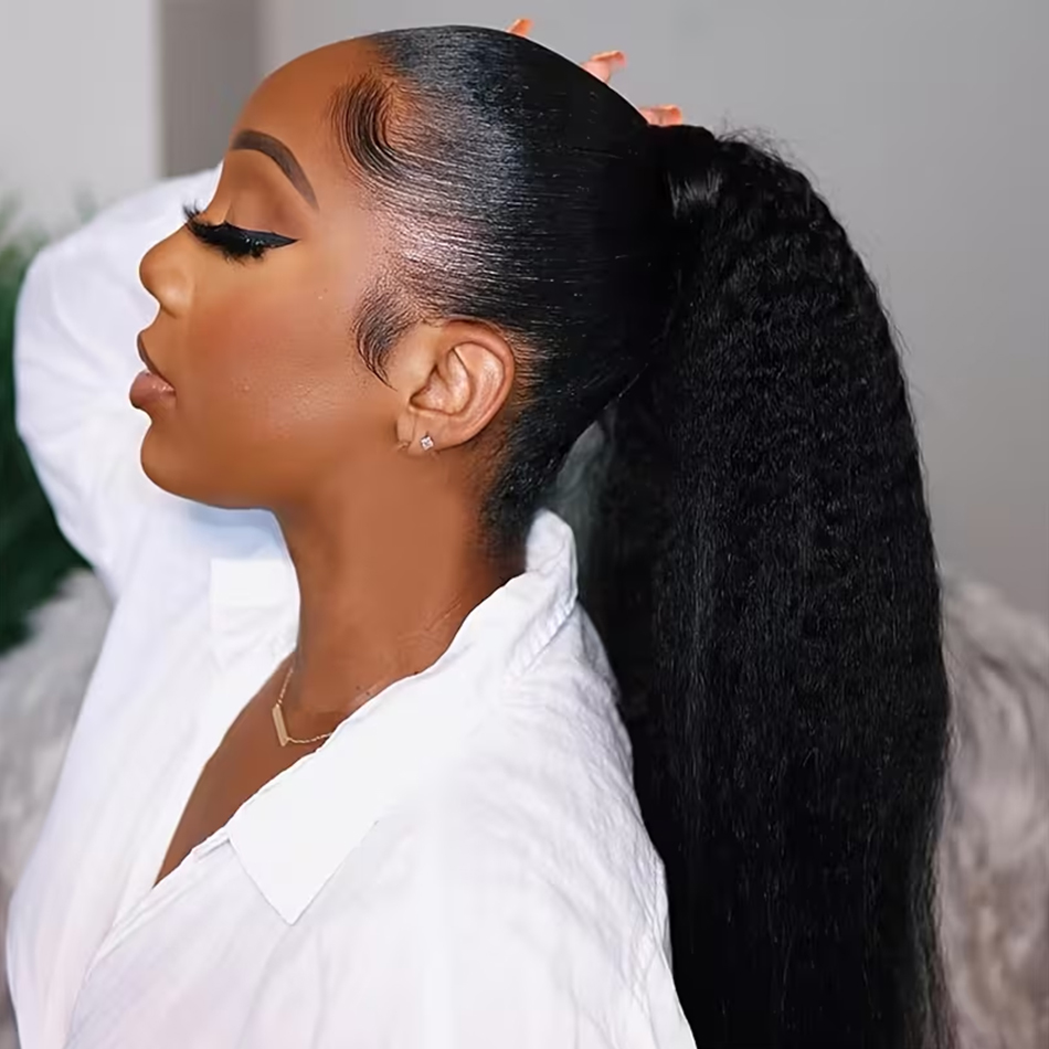100g 킨키 스트레이트 인간의 머리카락 랩 어라운드  - Seamless Clip In Hair Extensions Human Hair 리뷰 및 가격