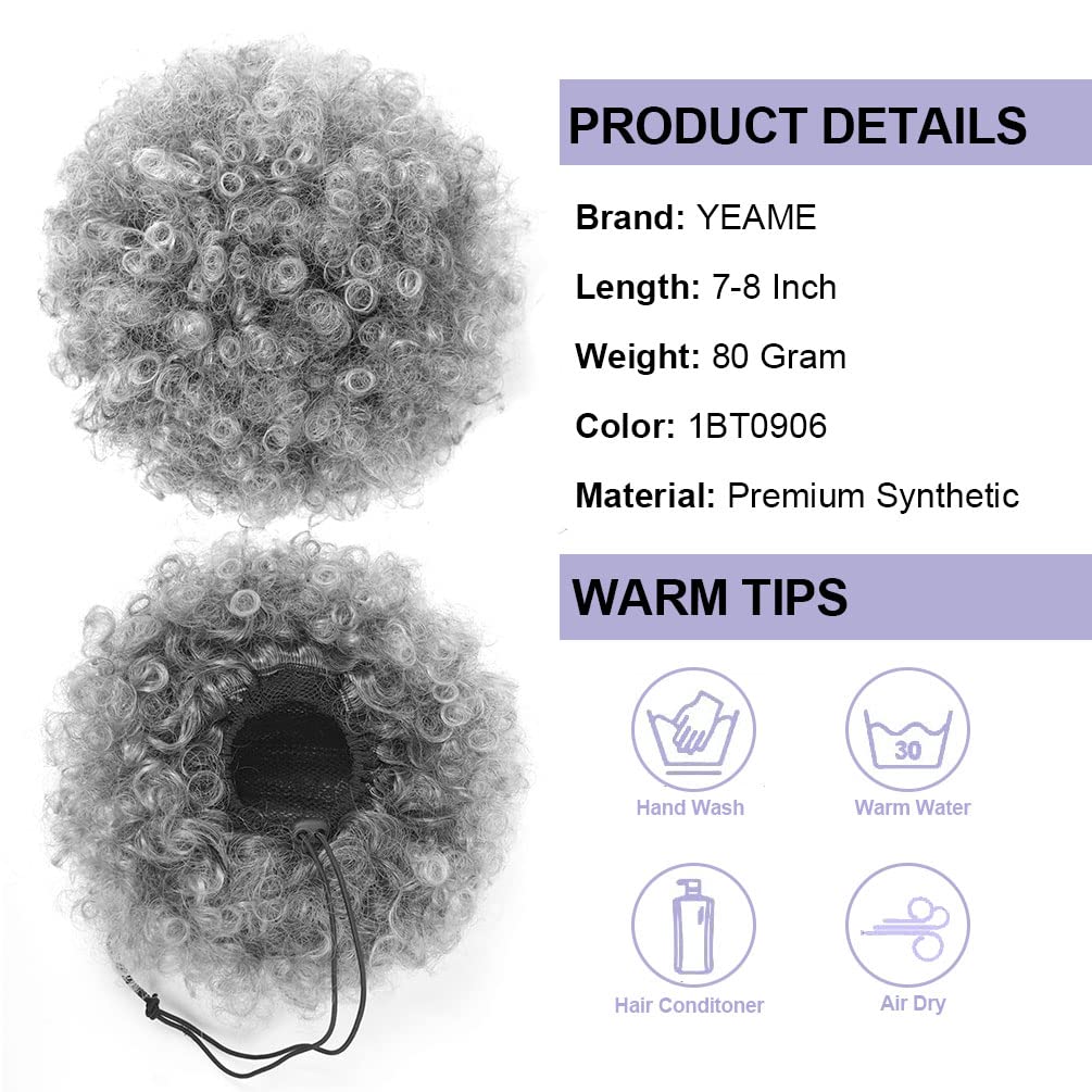 아프로 퍼프 드로스트링 포니테일, 짧은 합성 곱슬머리  - Drawstring Afro Curly Puff Ponytail 리뷰 및 가격