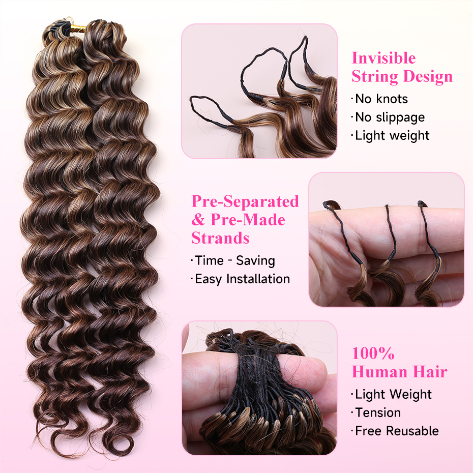 미라클 노츠 페더 크로셰 헤어 하이라이트 컬러 딥 웨이 - Hair Bundles 리뷰 및 가격