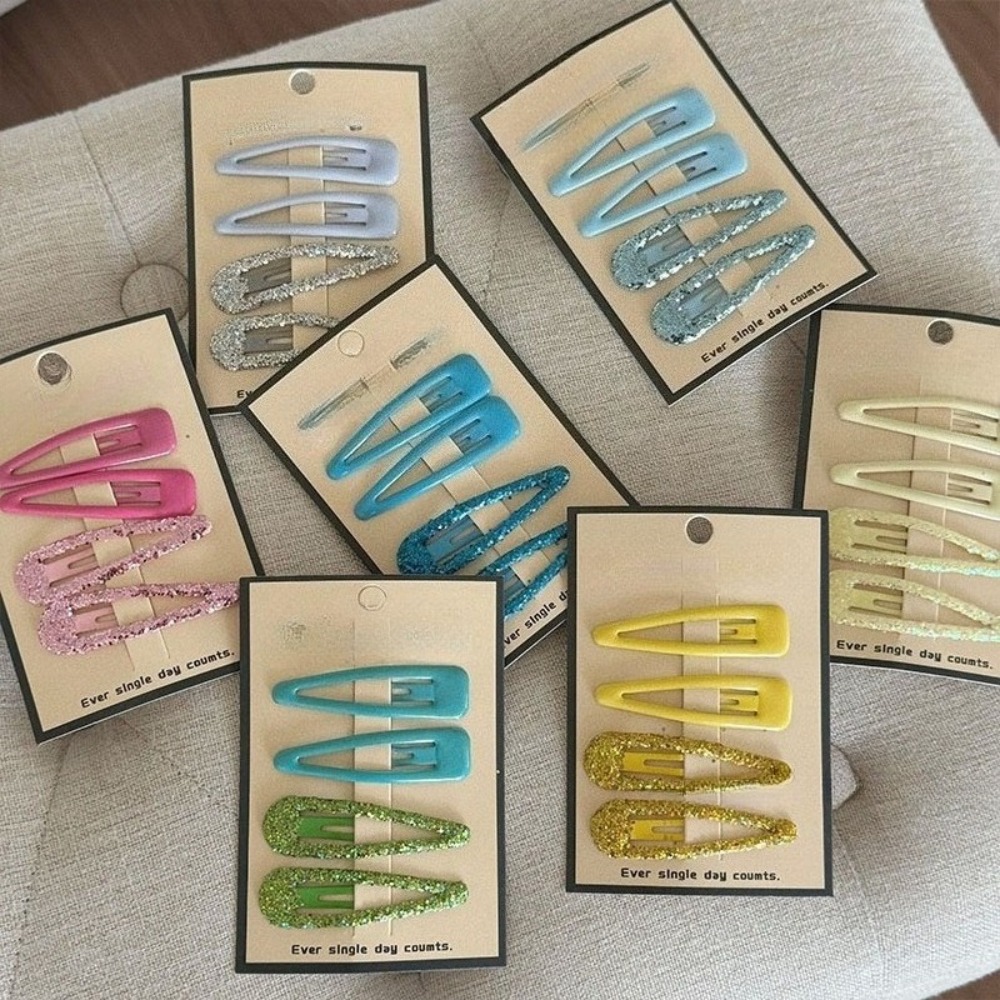 한국 스타일 물방울 모양 바레트 밝은 핑크색 헤어핀 여 - Hair Clips 리뷰 및 가격