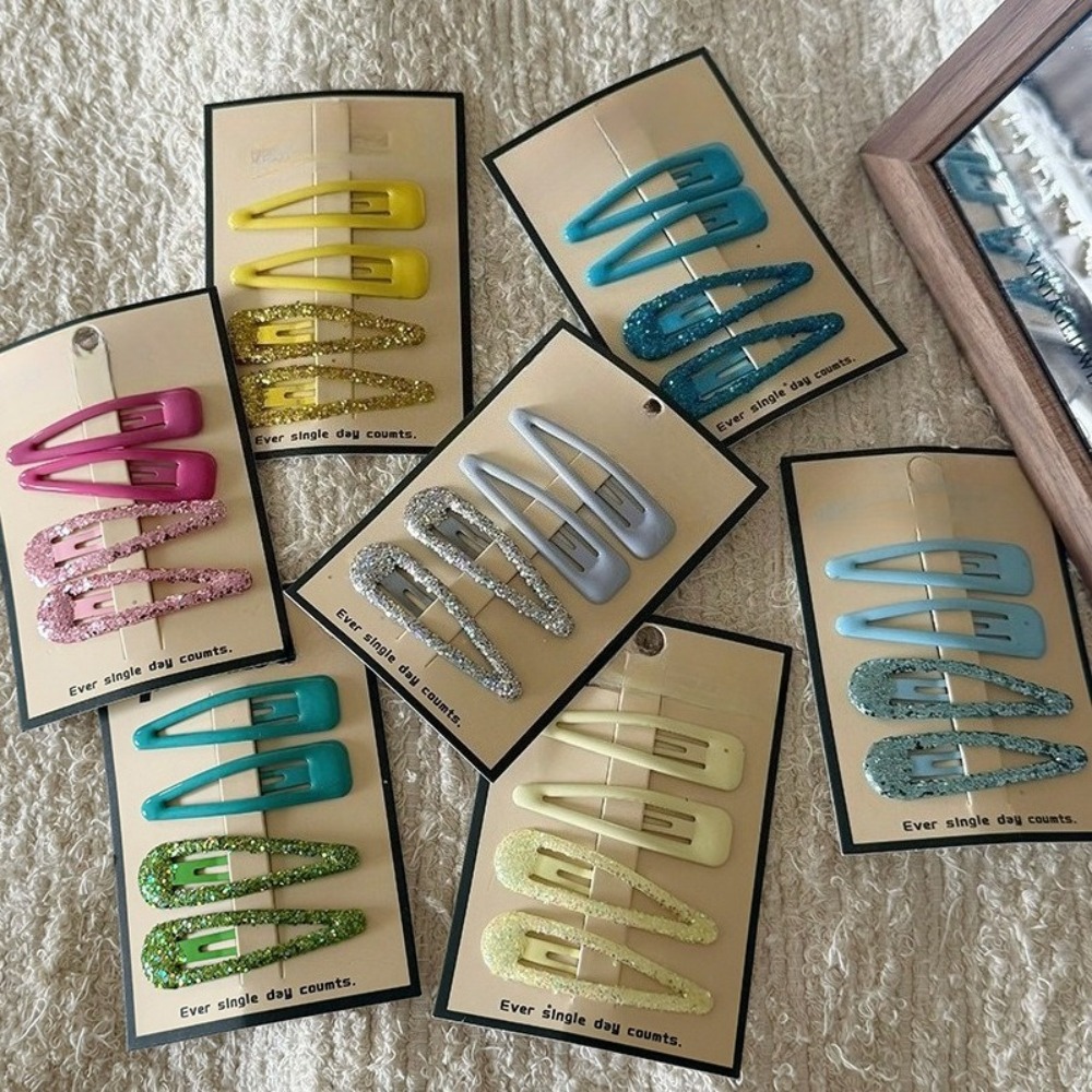 한국 스타일 물방울 모양 바레트 밝은 핑크색 헤어핀 여 - Hair Clips 리뷰 및 가격