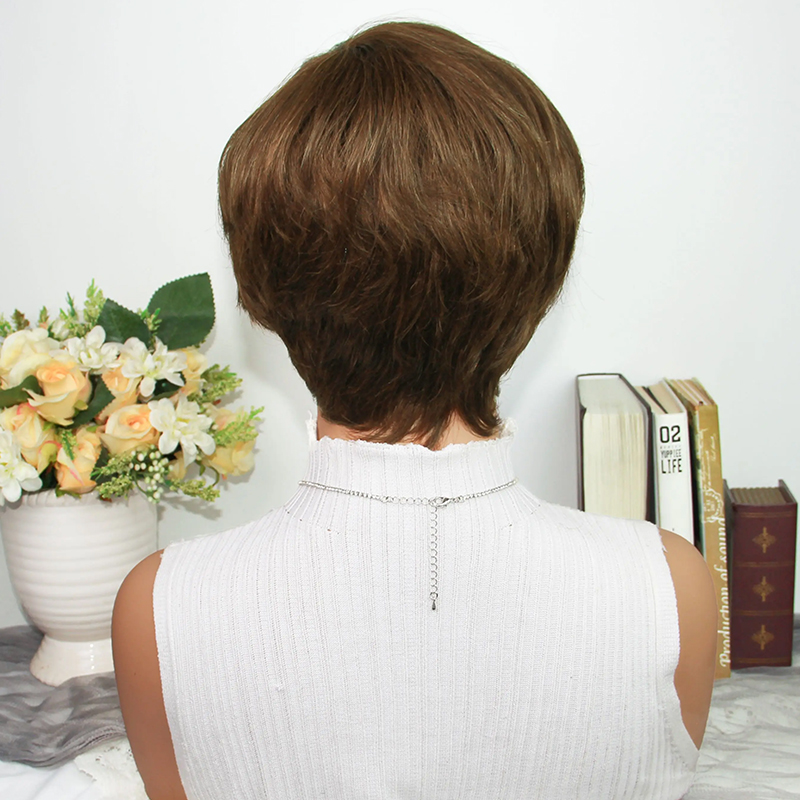 초콜릿 브라운 픽시컷 가발 인모 염색 브라질 레미 헤어 - Short Pixie Cut Wig Human Hair Cheap 리뷰 및 가격