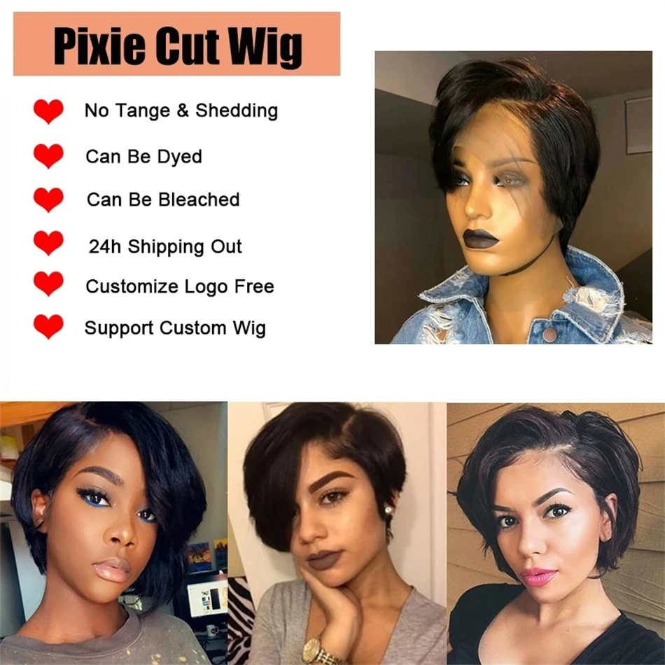 여성용 픽시 컷 가발, 인모 100% 스트레이트 레이스 - Short Pixie Cut Wig Human Hair Cheap 리뷰 및 가격